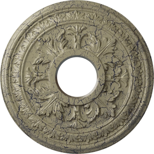 Ekena Millwork Baltimore Medallion (Canopies up to 5 1/2"), 15 3/8"OD x 4 1/4"ID x 1 1/2"P, Castle Stone Crackle CM15BACSC - main